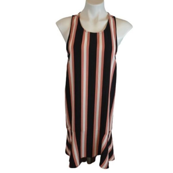 Leith Ruched Shift Striped Sleeveless Summer Dress Size: M NWT - Picture 1 of 3